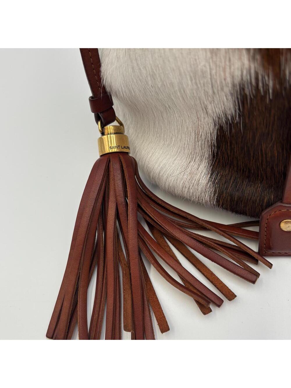 Saint Laurent Paris Emmanuelle Bucket Bag – Calf Hair Pony Hair Leather Tassel - Picture 6 of 10